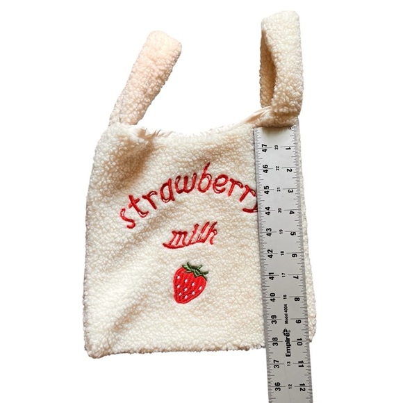 Strawberry Milk Fuzzy Tote Bag - Picture 4 of 5